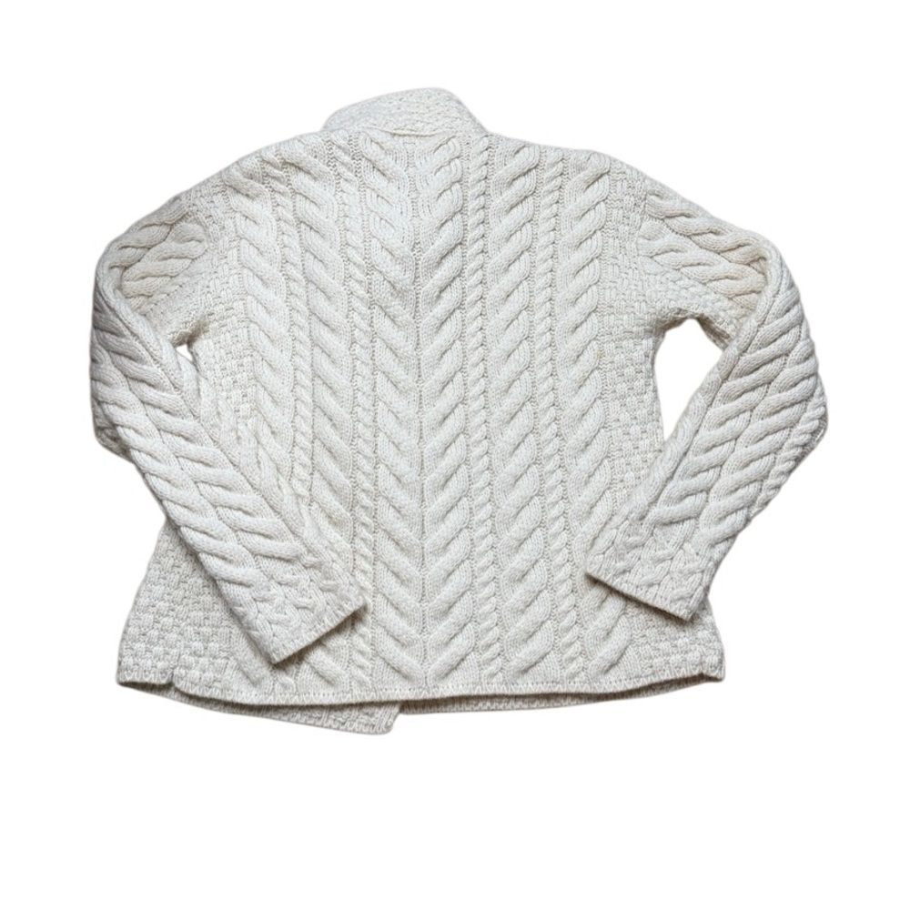 Aran Woollen Mills Super Soft Merino 3 Button Sweater Ivory Medium - Picture 4 of 9